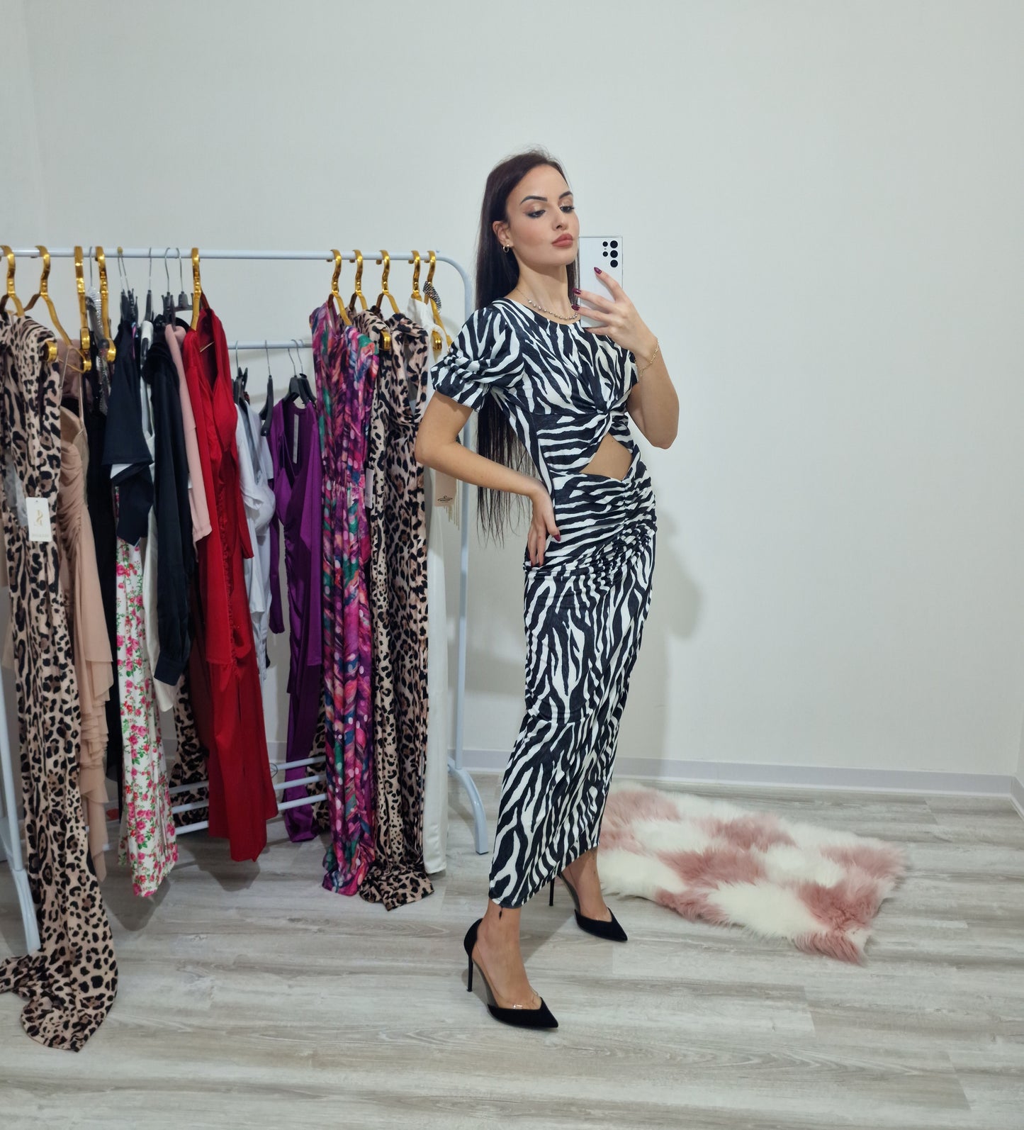 Zebra|Abito lungo zebrato