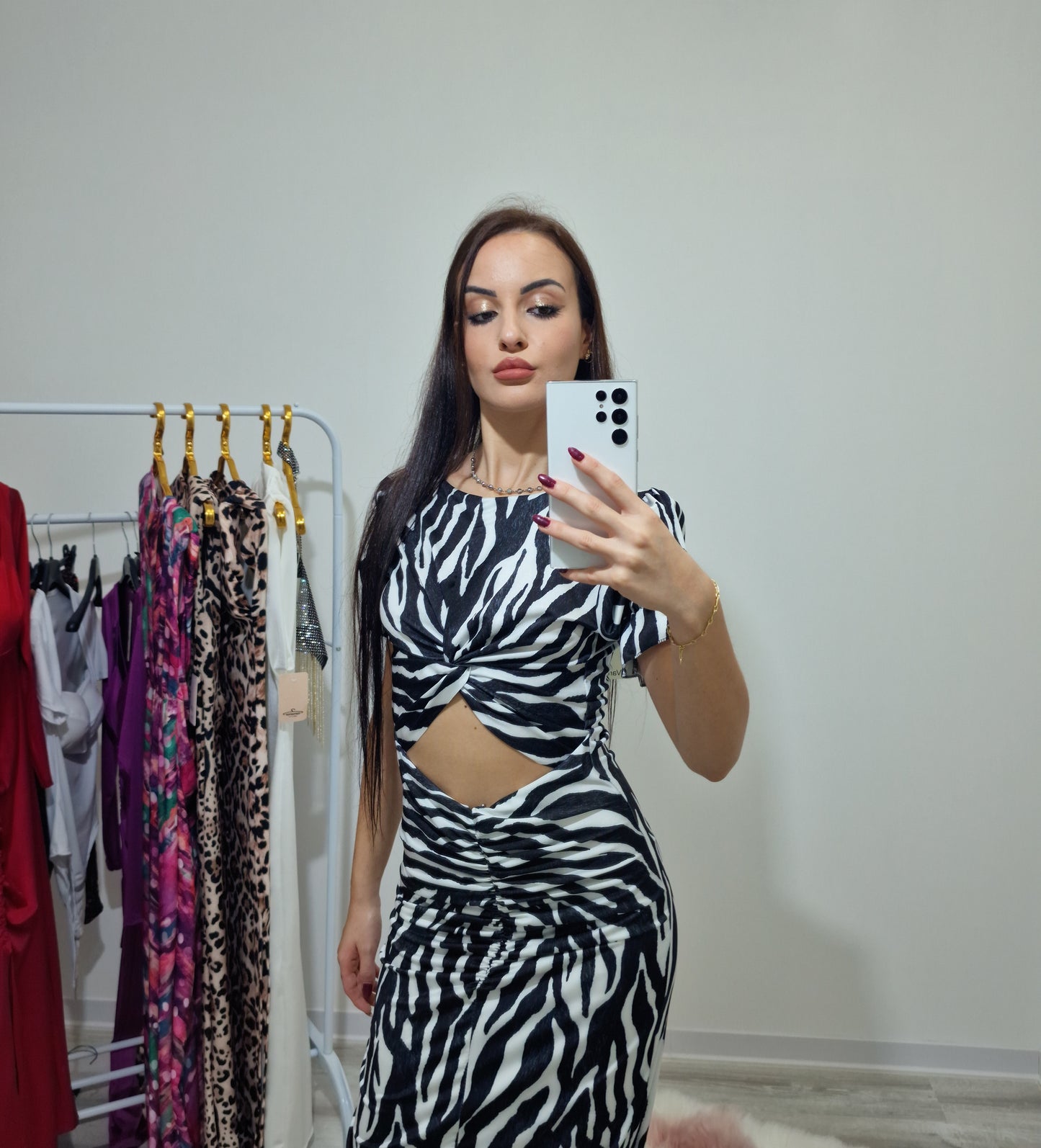 Zebra|Abito lungo zebrato