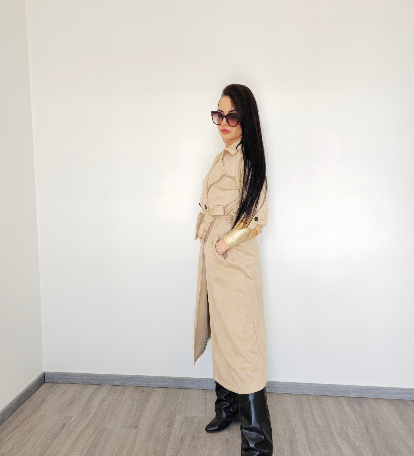 Evelyn|Cappotto lungo beige