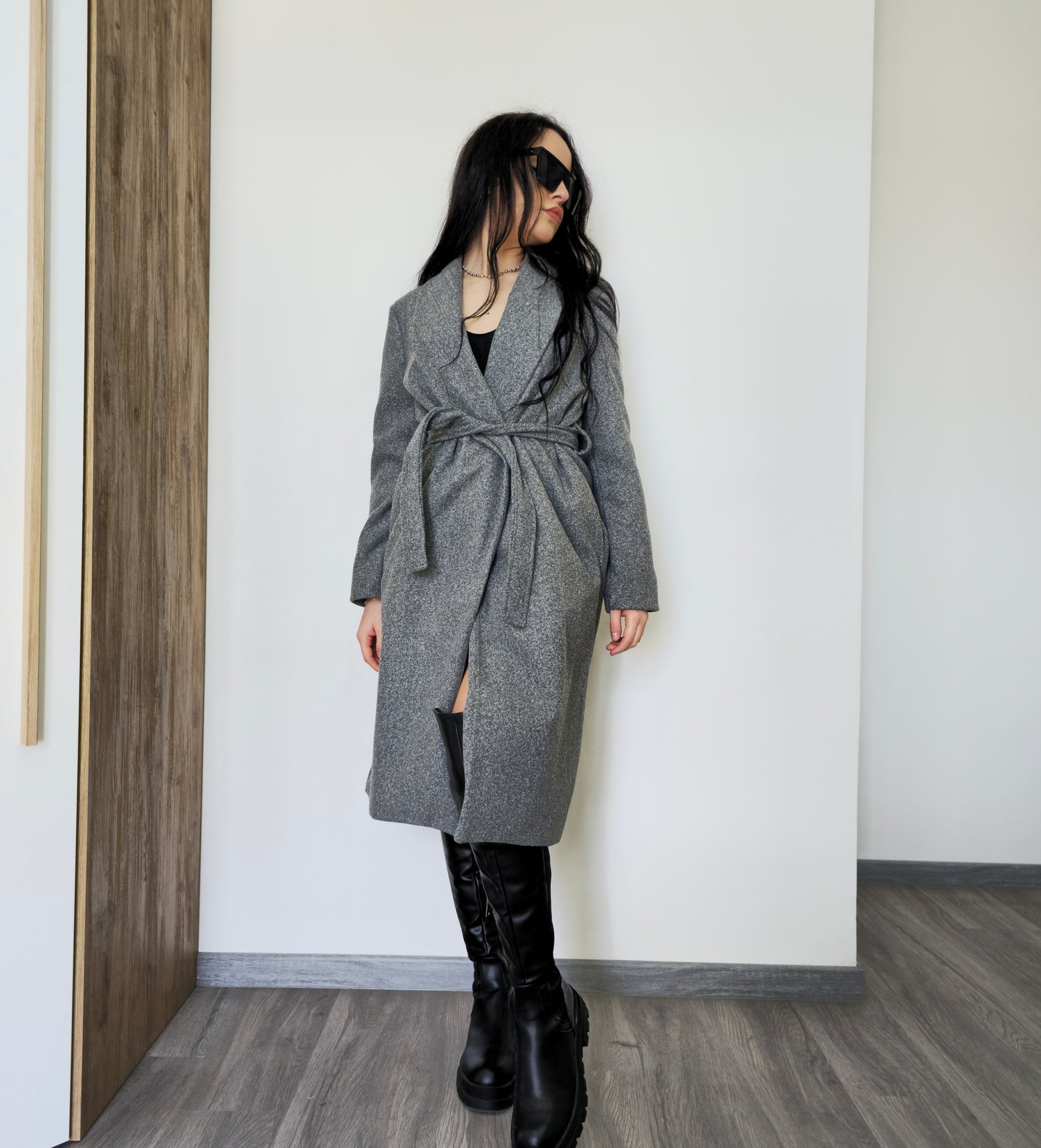 Winter|Cappotto lungo grigio
