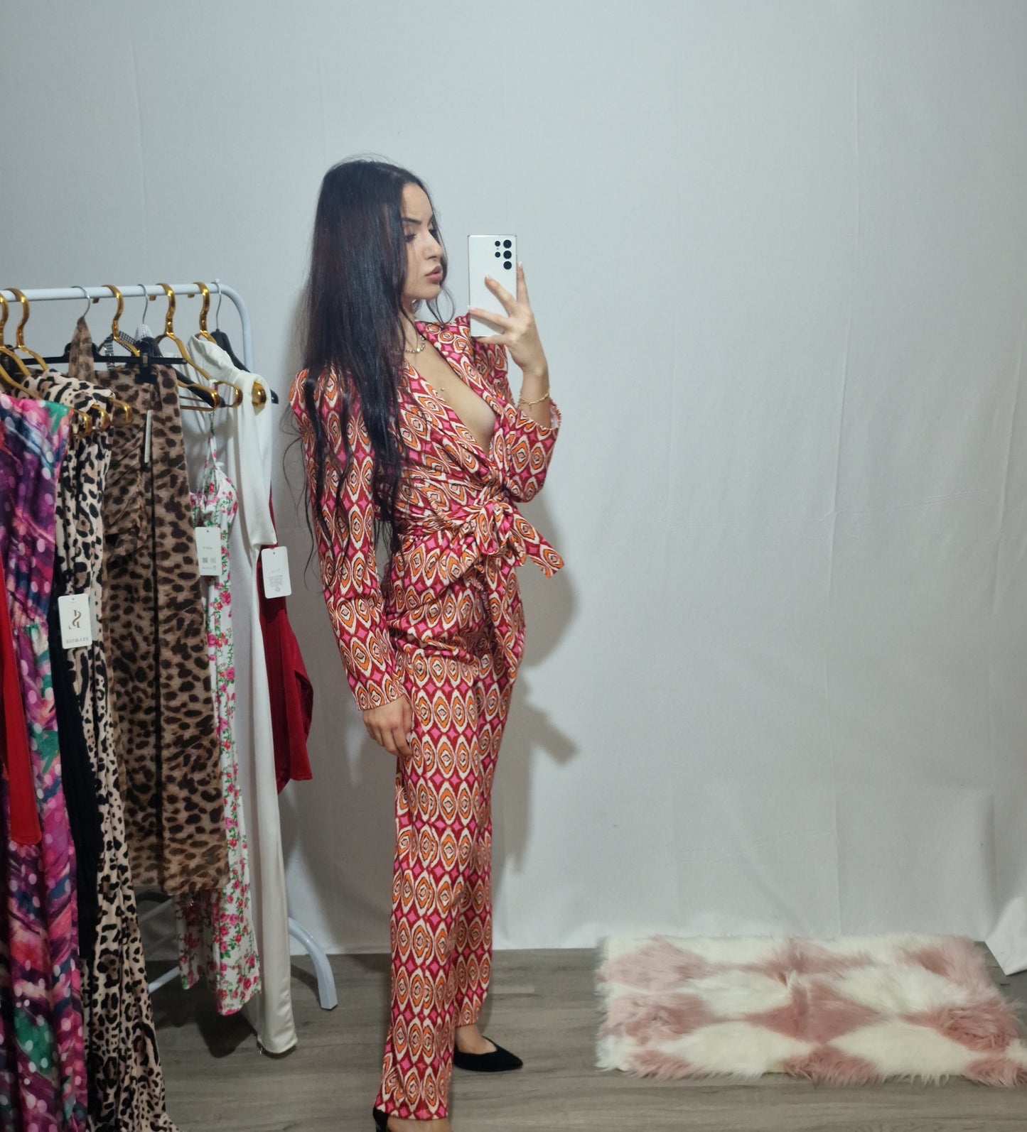 Eva|Coordinato elegante pantalone e giacca con cintura