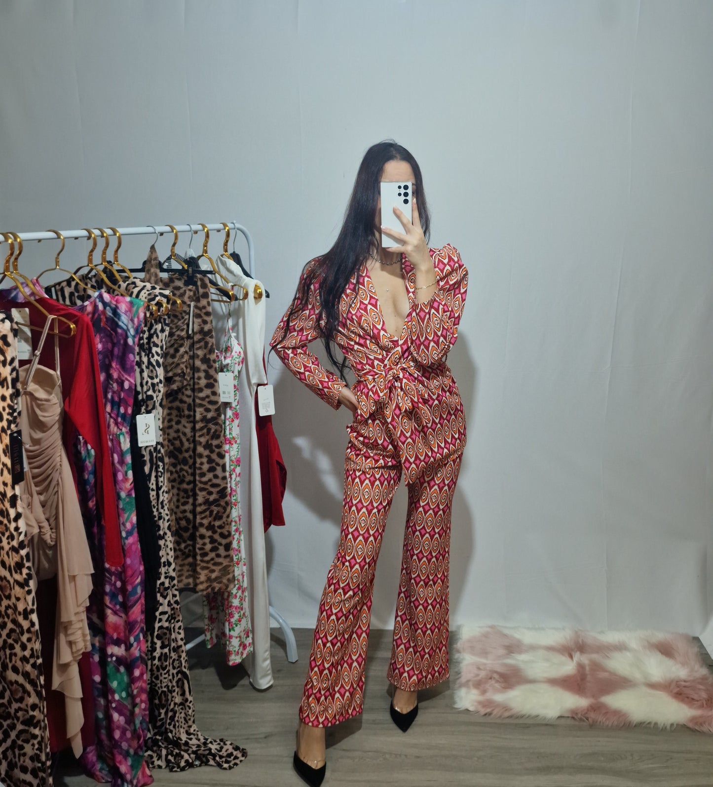 Eva|Coordinato elegante pantalone e giacca con cintura