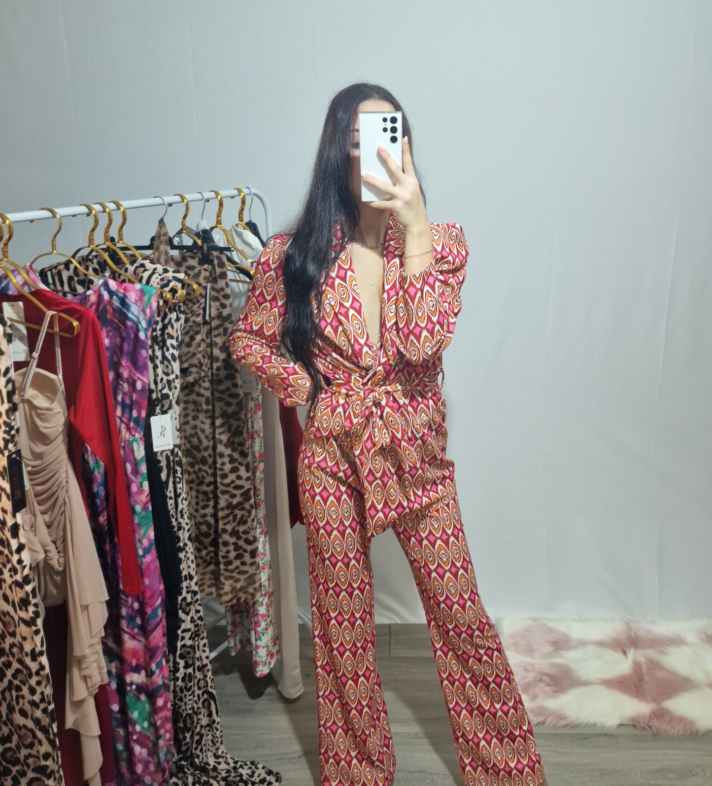 Eva|Coordinato elegante pantalone e giacca con cintura